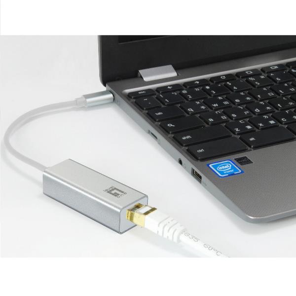Adattatore Ethernet USB-C Gigabit Level One LEVELONE USB-0402 Grigio - immagine 3
