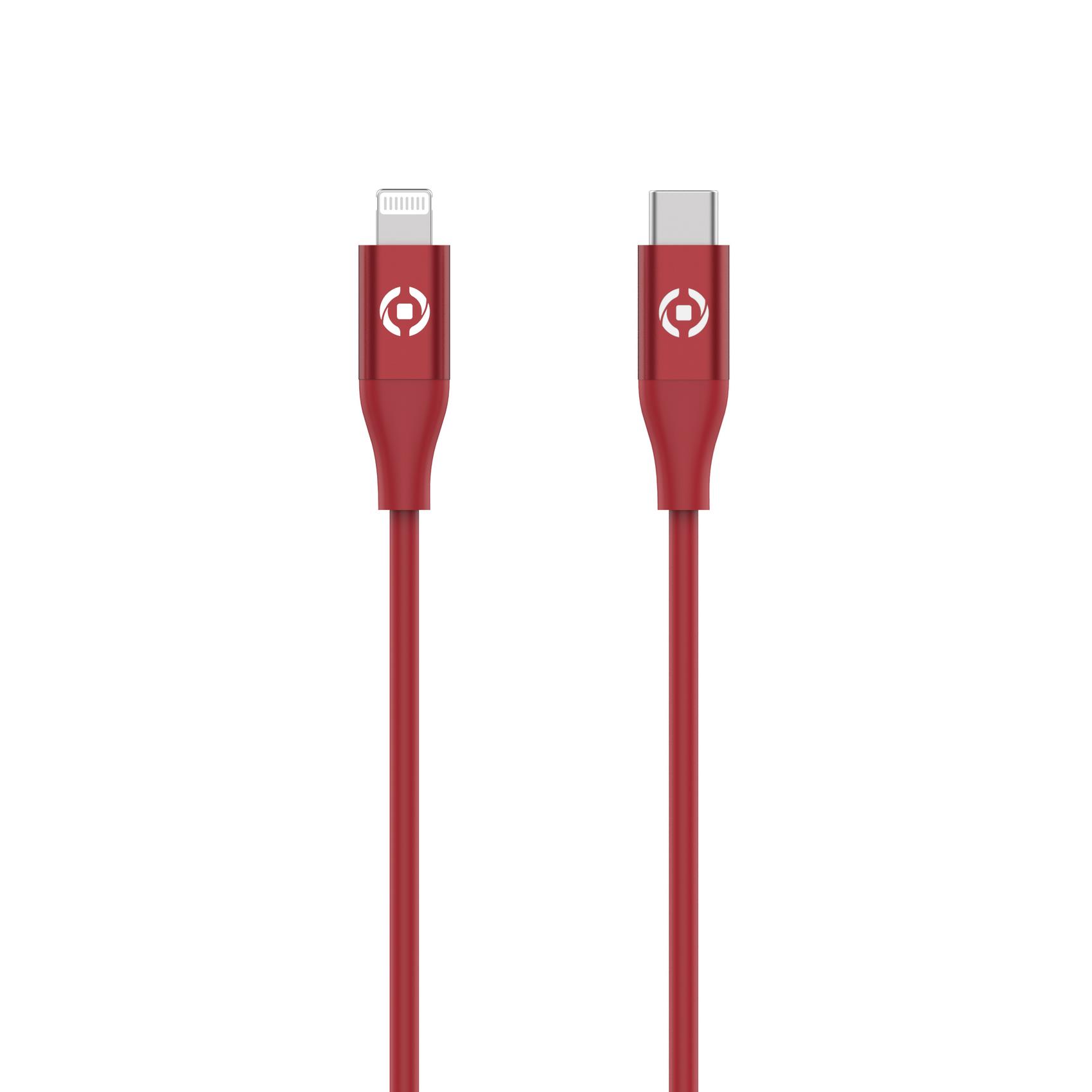 Cavo USB-C/Lightning Celly 60W 1.5m Silicone Rosso - immagine 2