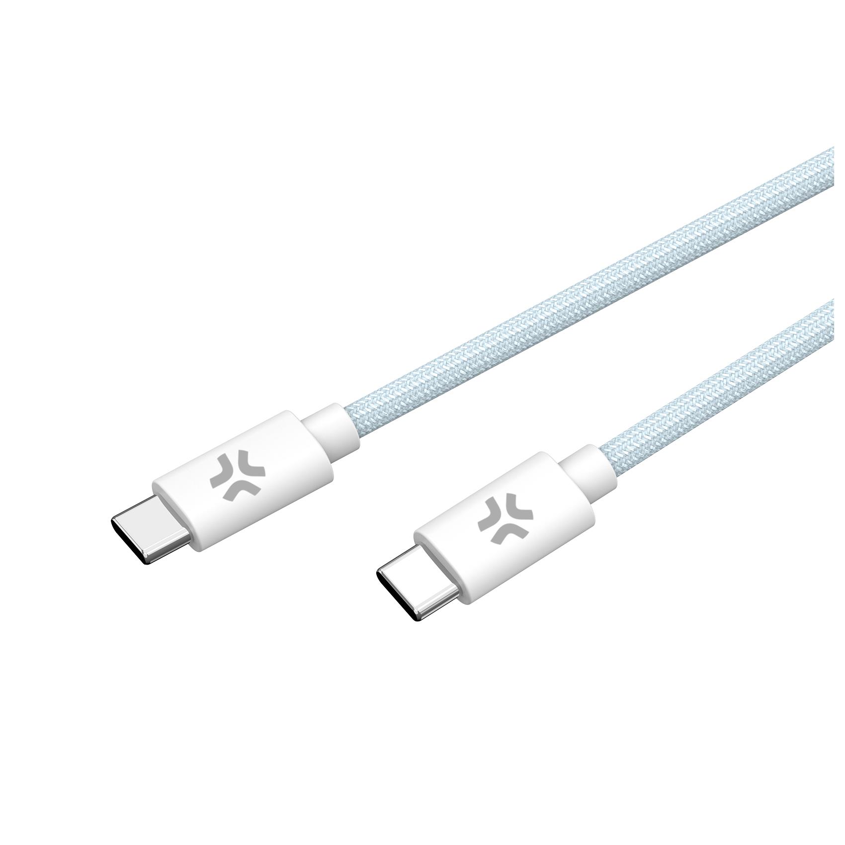 Cavo USB-C Celly Cotton Braided 1.5m 60W Power Delivery Azzurro - immagine 3