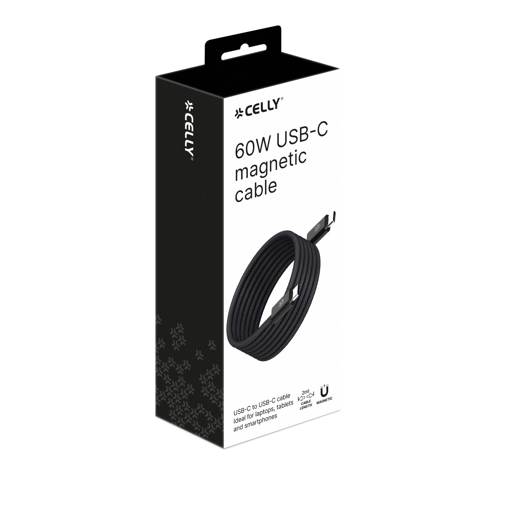Cavo USB-C Magnetico Celly 60W 2 metri Power Delivery - immagine 6