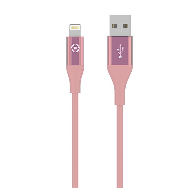 Cavo USB-A Lightning Celly 3 metri Silicone Rosa 12W - SKU: USBLIGHTCOL3MPK - Immagine 7