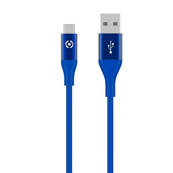 Cavo USB-A Micro USB Celly 3m Silicone Blu 12W Fast Charge - immagine 4