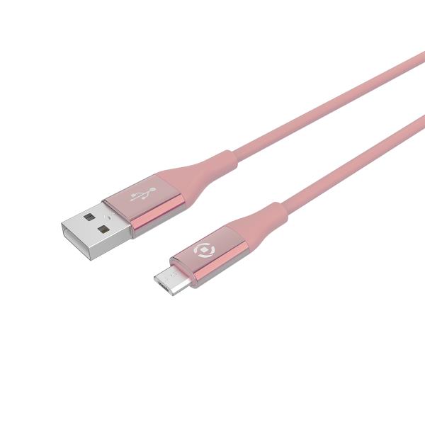 Cavo USB-A a Micro USB Celly USBMICROCOLOR 1m Silicone Rosa 12W - immagine 3