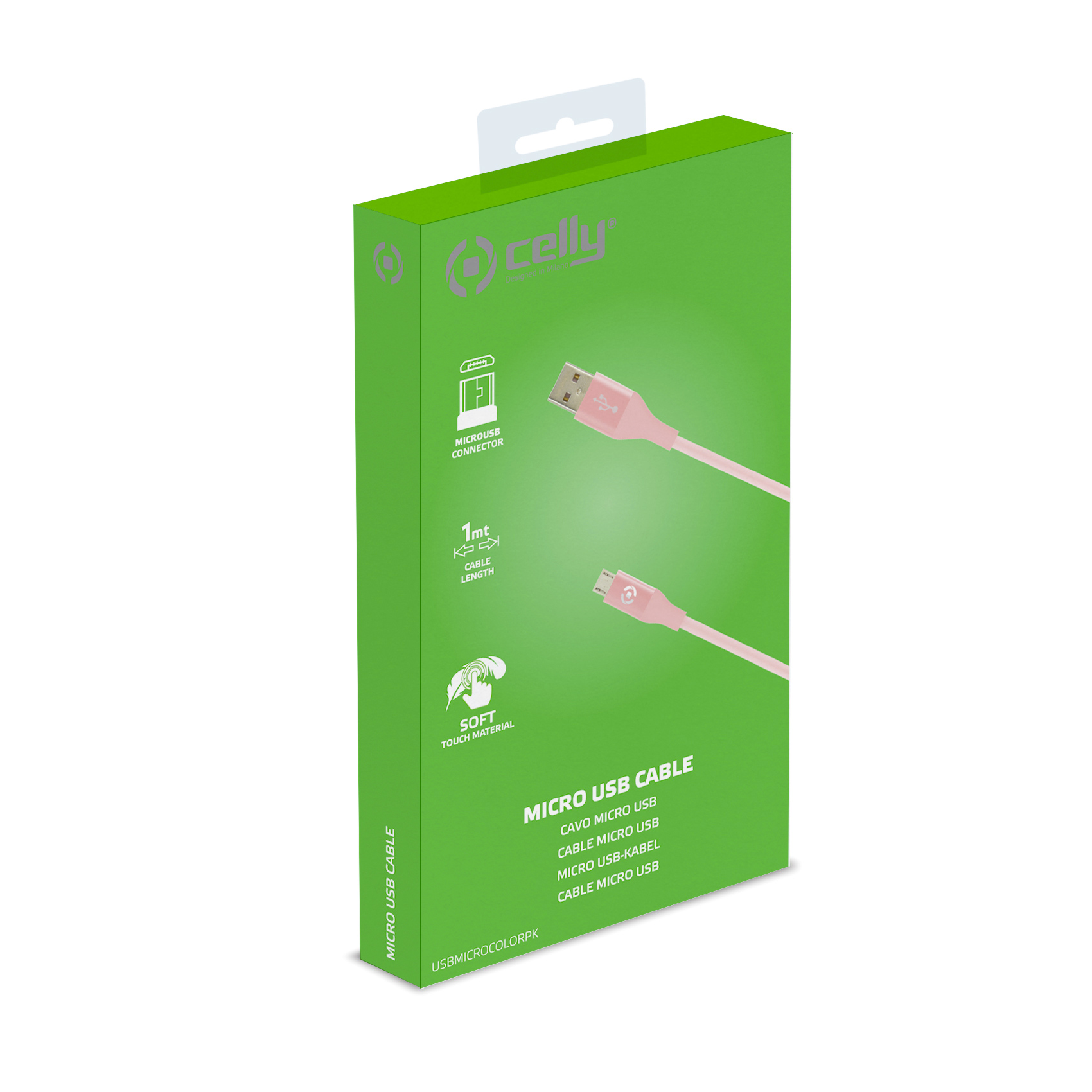 Cavo USB-A a Micro USB Celly USBMICROCOLOR 1m Silicone Rosa 12W - immagine 5