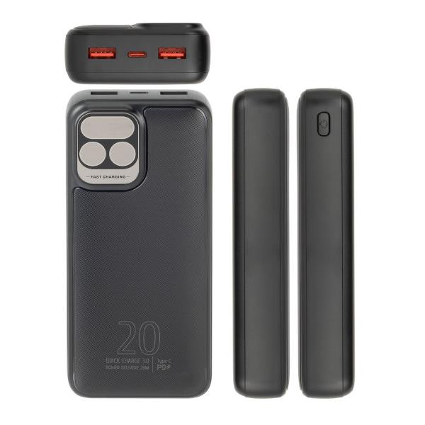 Power Bank Rivacase 20000 mAh PD 20W LCD Display Nero - immagine 5