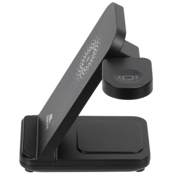 Caricabatterie Wireless Rivacase Stand 3 in 1 15W USB-C Nero - immagine 4