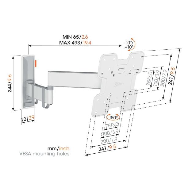 Staffa TV Vogels TVM 3243 Girevole Full-motion per TV fino a 43 - SKU: VOG3832431 - Immagine 9