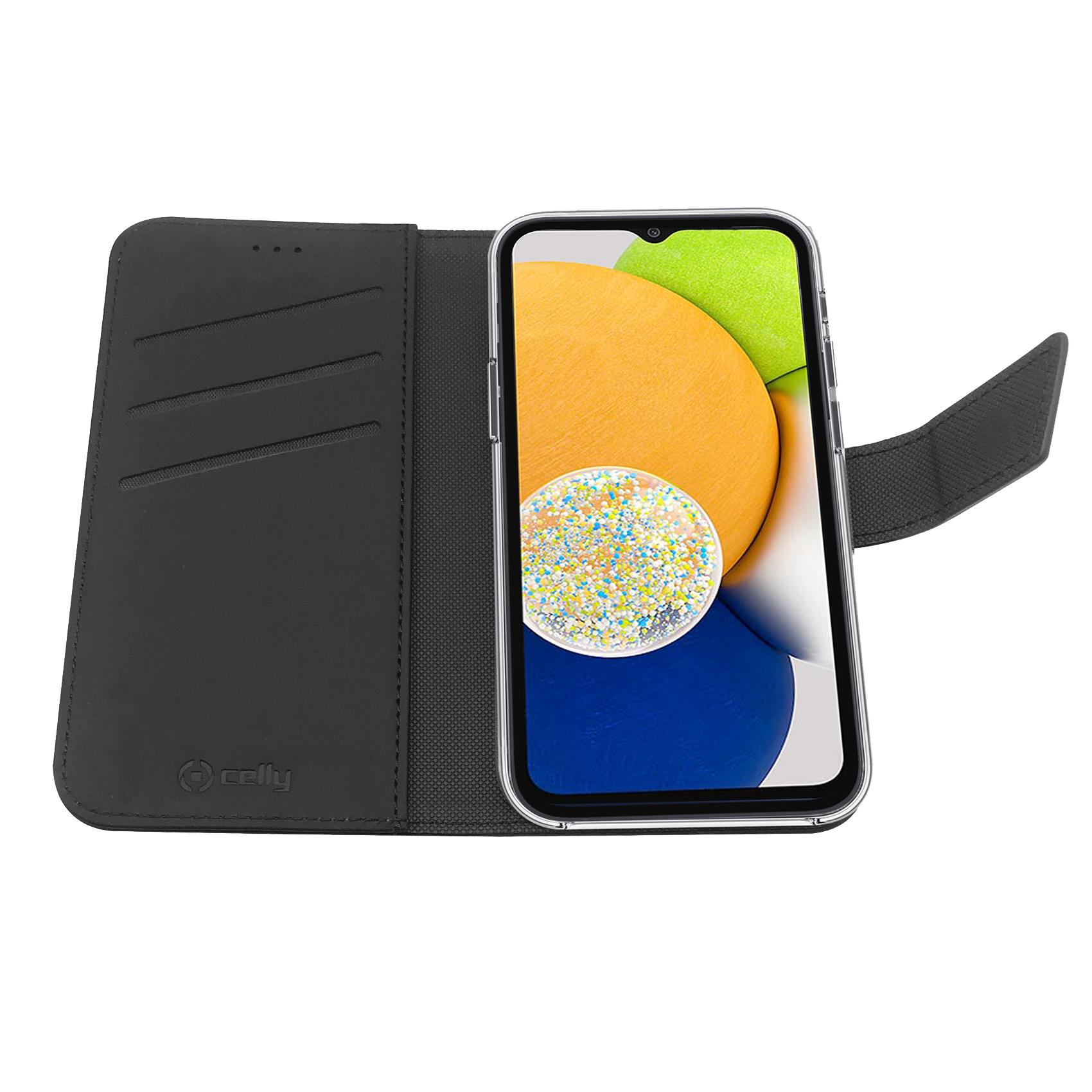 Custodia Celly Wally per Samsung Galaxy A03 in Similpelle Nero - immagine 2