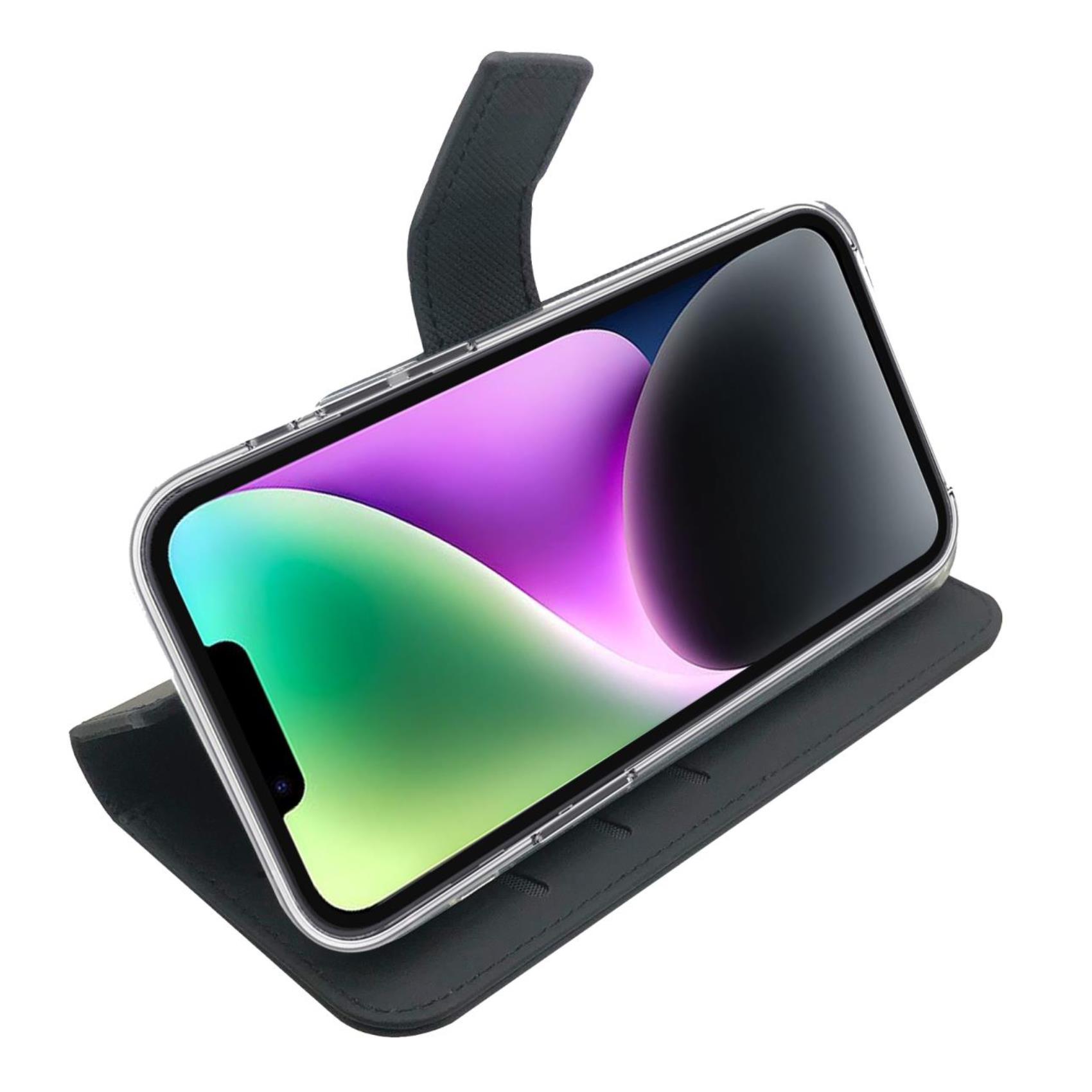 Custodia Celly Wally per iPhone 14 in Similpelle Nero - immagine 2