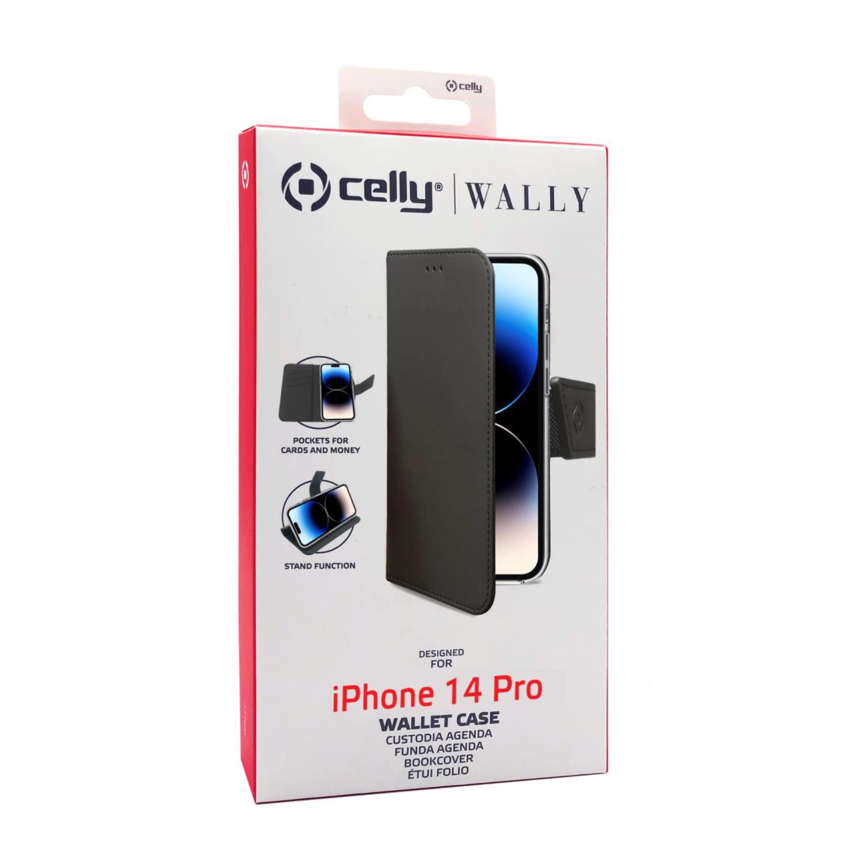 Custodia Smartphone Celly Wally per iPhone 14 Pro in Similpelle Nero - immagine 5