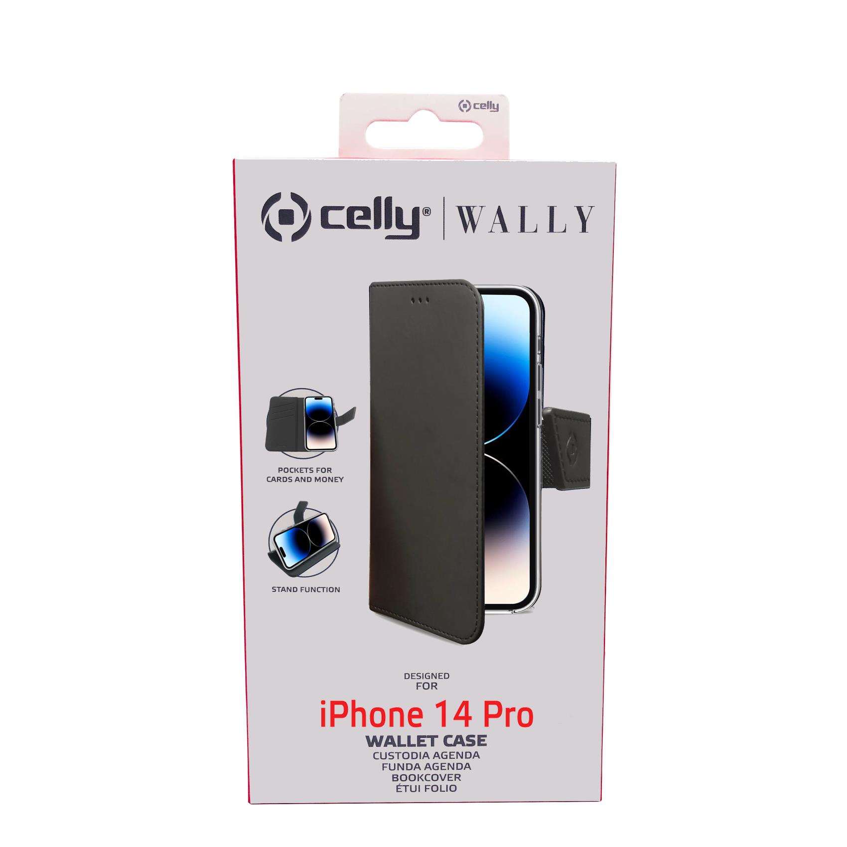 Custodia Smartphone Celly Wally per iPhone 14 Pro in Similpelle Nero - immagine 7