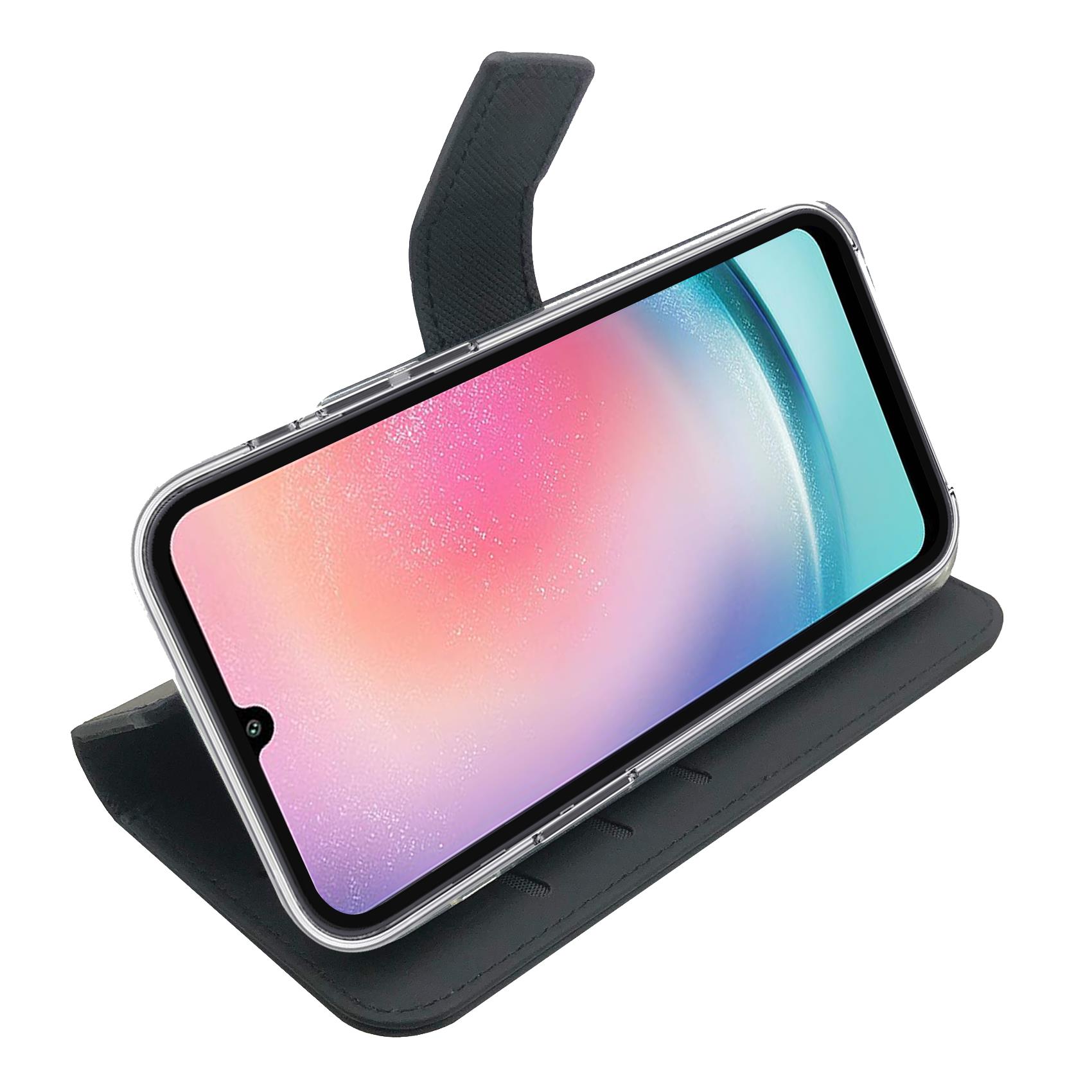 Custodia Smartphone Samsung Galaxy A24 4G Celly Wally Similpelle Nero - immagine 2