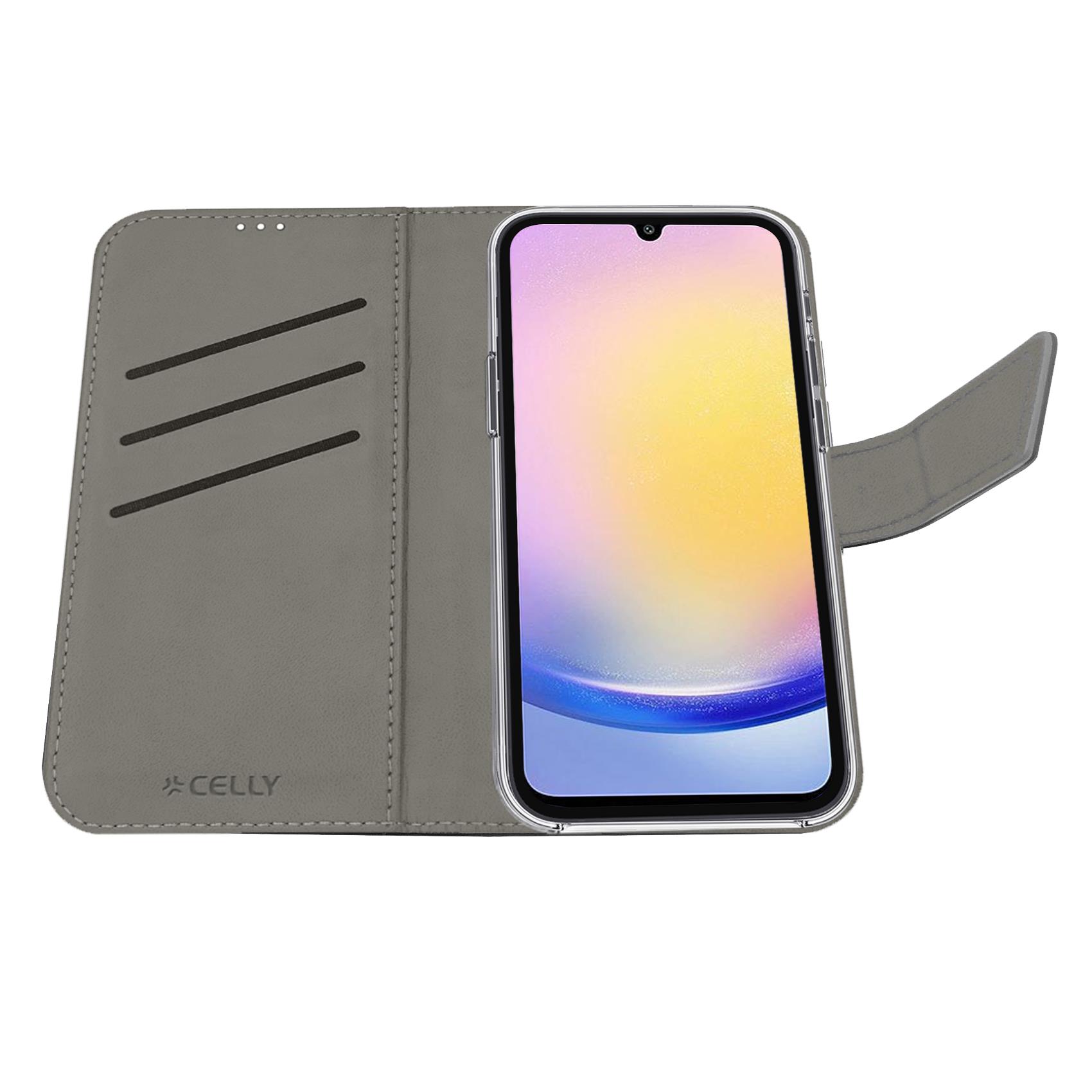 Custodia Smartphone Celly Wally per Samsung Galaxy A25 5G Nero Similpelle - immagine 4