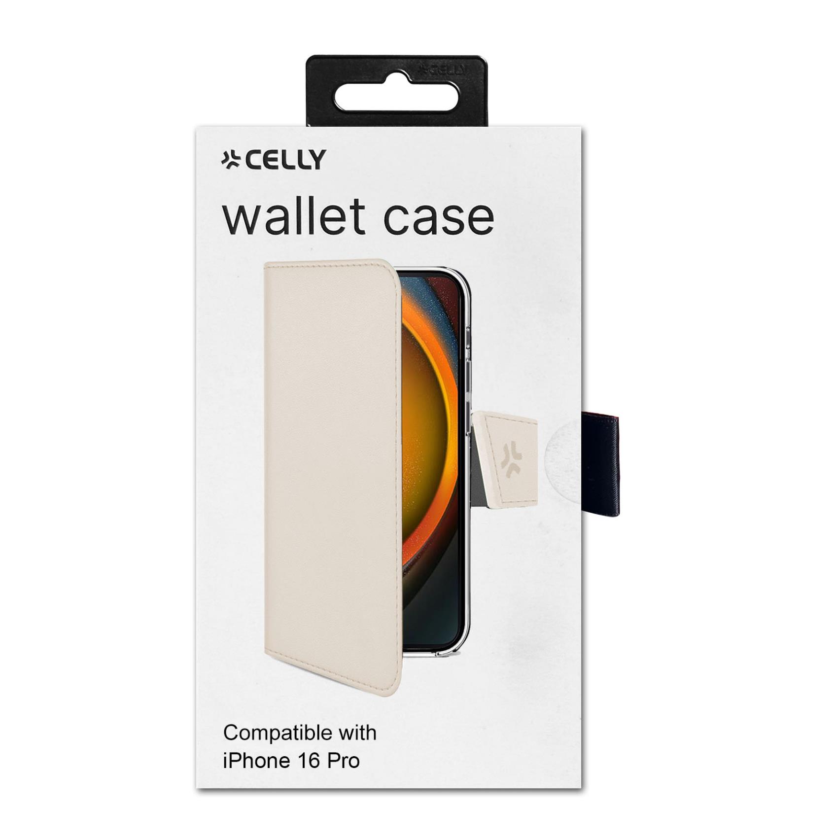 Custodia Smartphone Celly Wally per iPhone 16 Pro in Similpelle Sabbia - immagine 3
