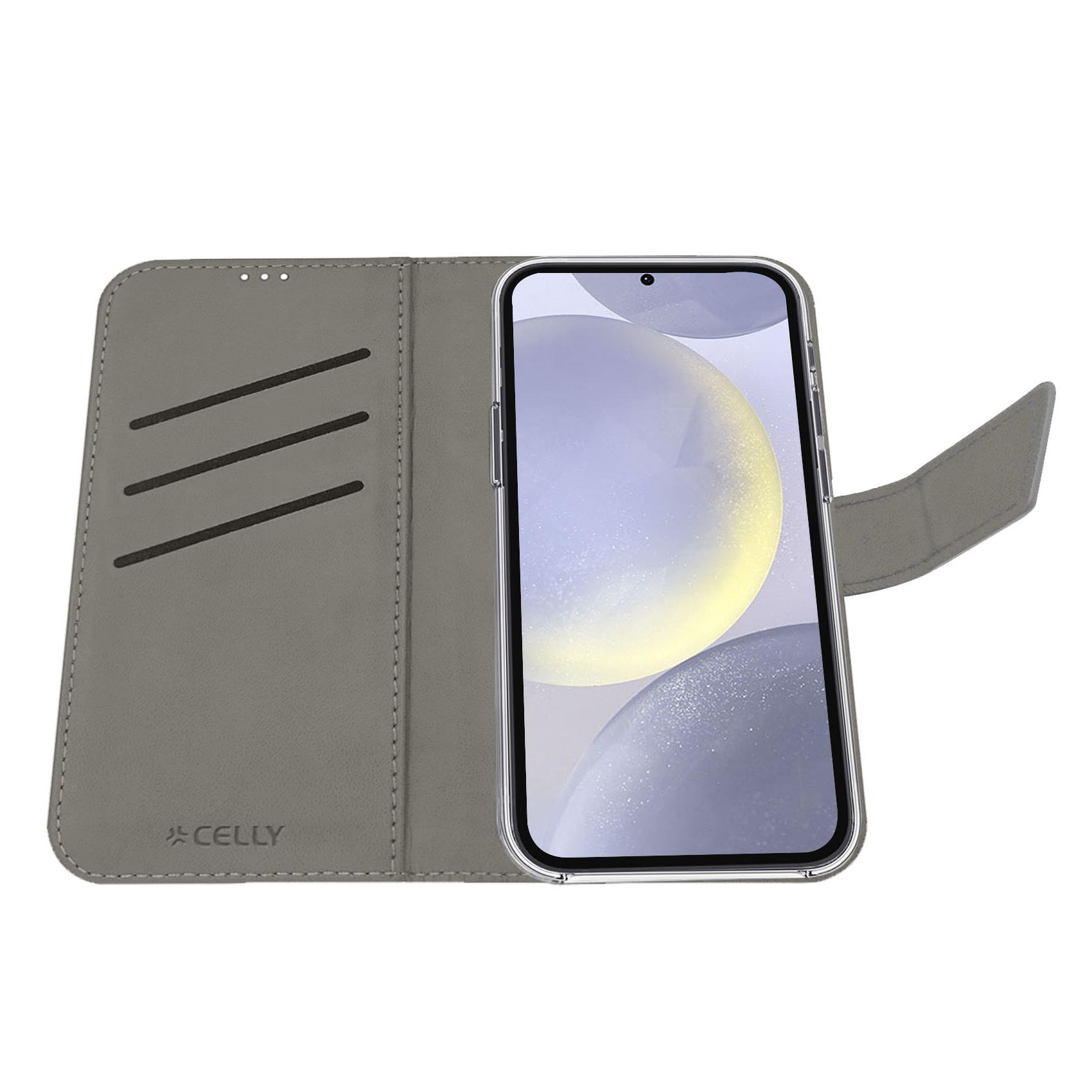 Custodia Celly Wally per Samsung Galaxy S25+ 5G in Similpelle Nera - immagine 2