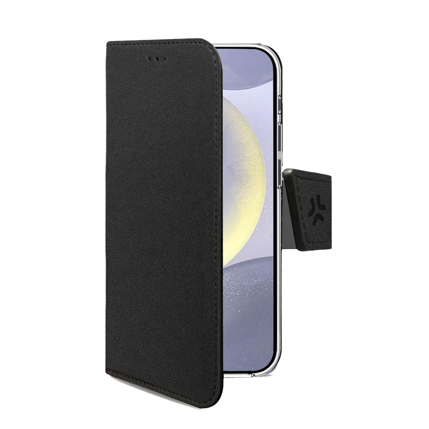 Custodia Celly Wally per Samsung Galaxy S25+ 5G in Similpelle Nera - immagine 3