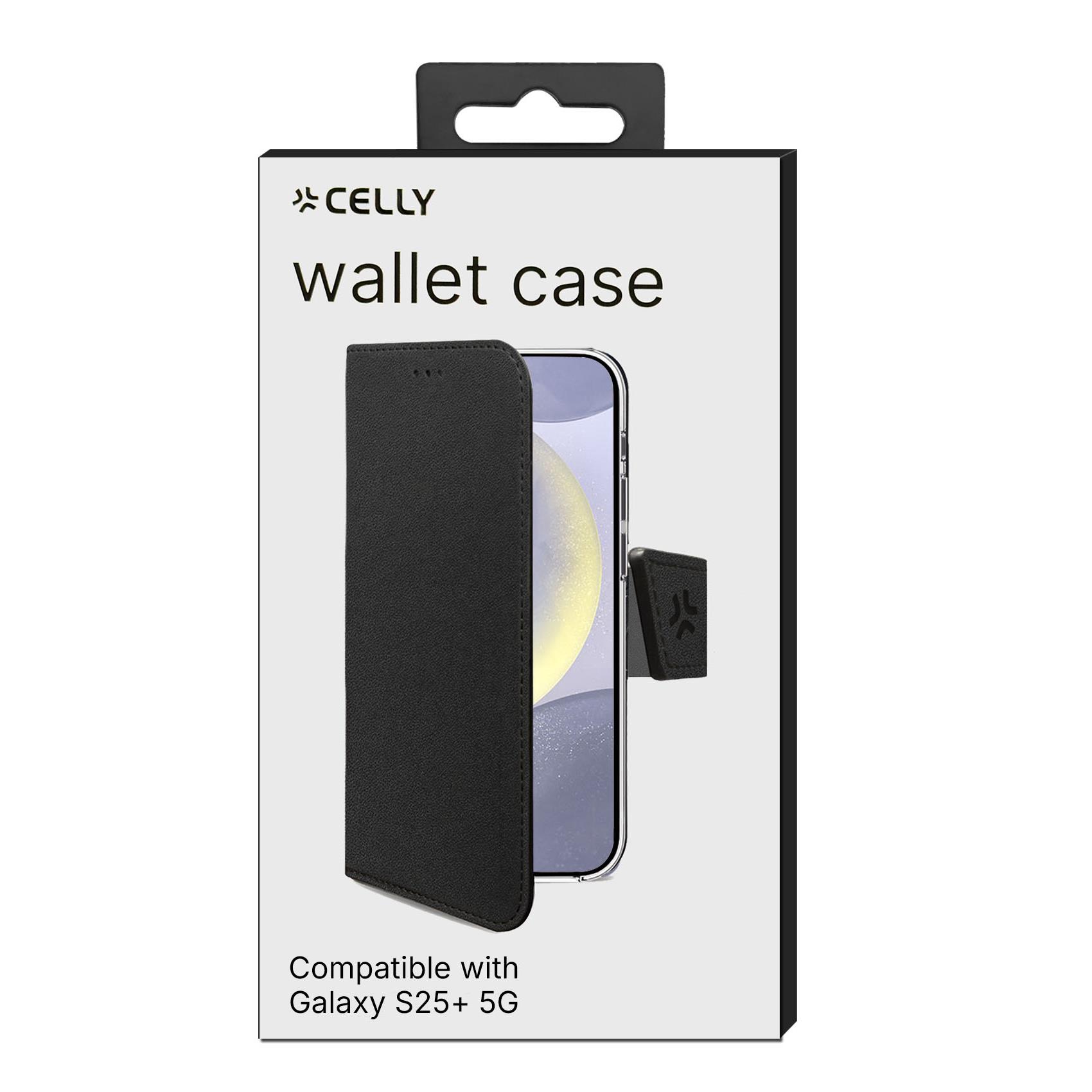 Custodia Celly Wally per Samsung Galaxy S25+ 5G in Similpelle Nera - immagine 7