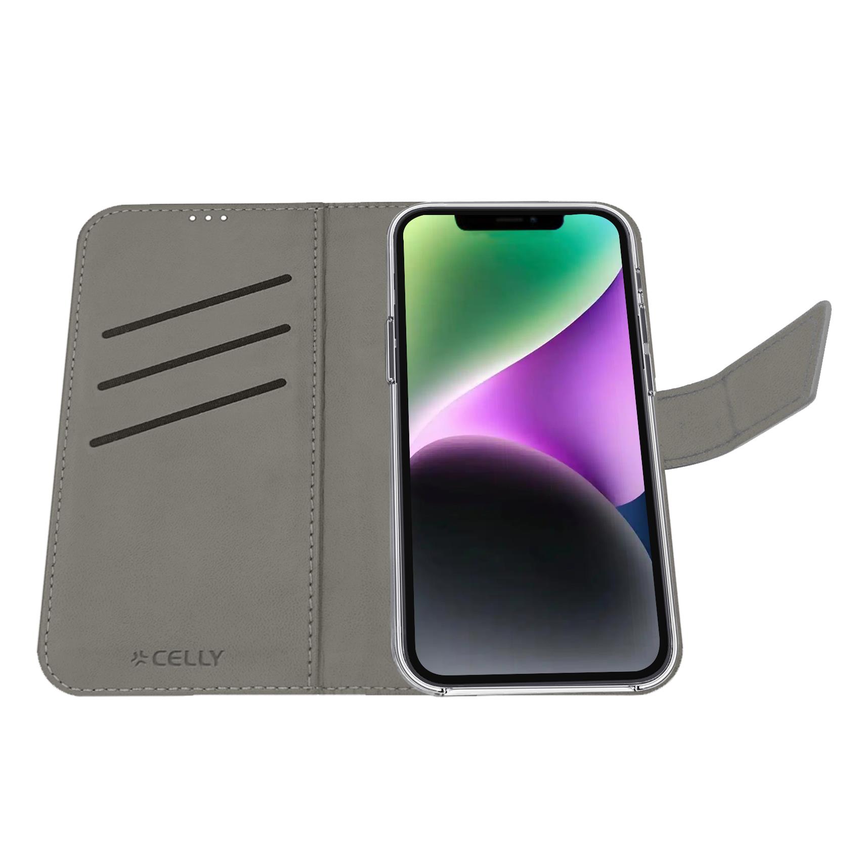 Custodia Celly Wally per iPhone 16e in Similpelle Nero - immagine 4