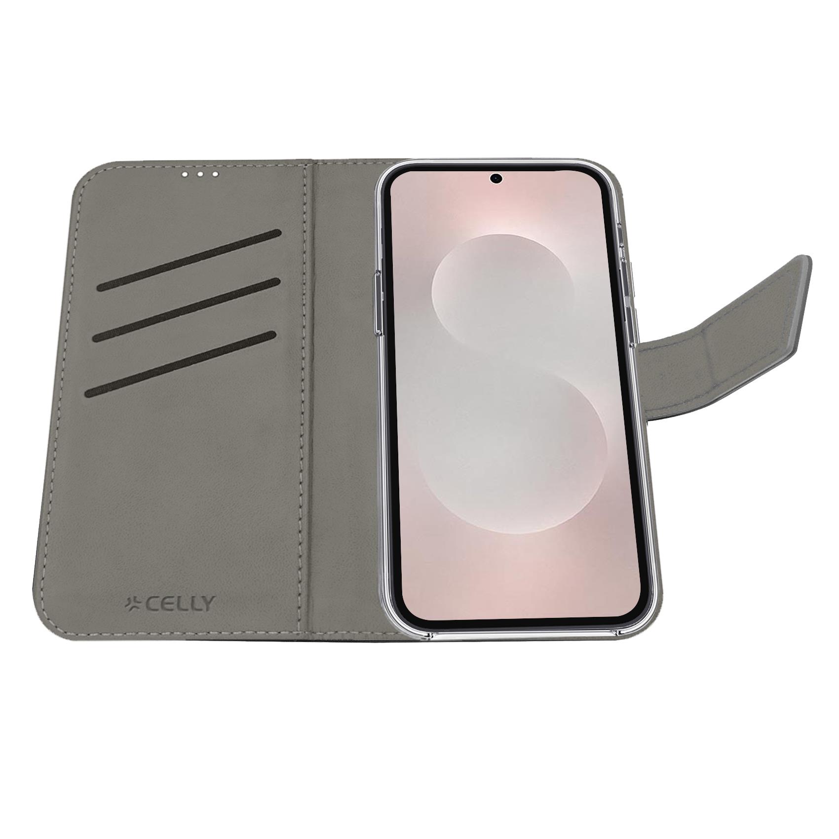 Custodia Smartphone Celly Wally per Samsung Galaxy S25 Edge in Similpelle Nera - immagine 5