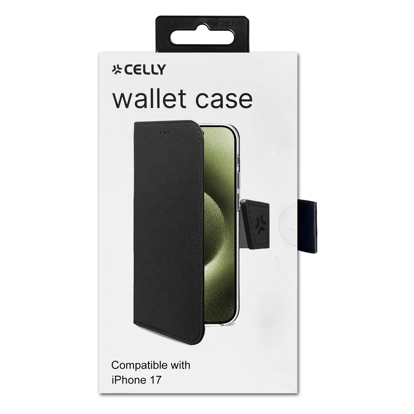 Custodia Smartphone Celly Wally per iPhone 17 in Similpelle Nero - immagine 2