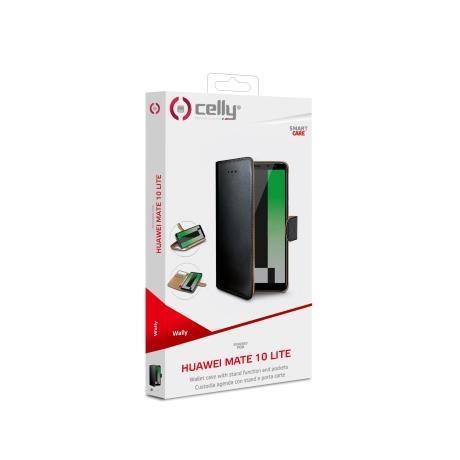 Custodia Smartphone Celly Wally per Huawei Mate 10 Lite in Similpelle Nera - immagine 5