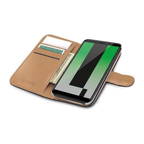 Custodia Smartphone Celly Wally per Huawei Mate 10 Lite in Similpelle Nera - immagine 6