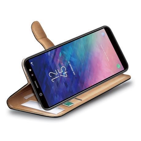Custodia Smartphone Celly Wally per Samsung Galaxy A6 2018 in Similpelle Nera - immagine 3