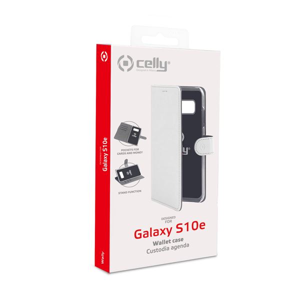 Custodia Smartphone Samsung Galaxy S10e Celly Wally Similpelle Bianca - immagine 5