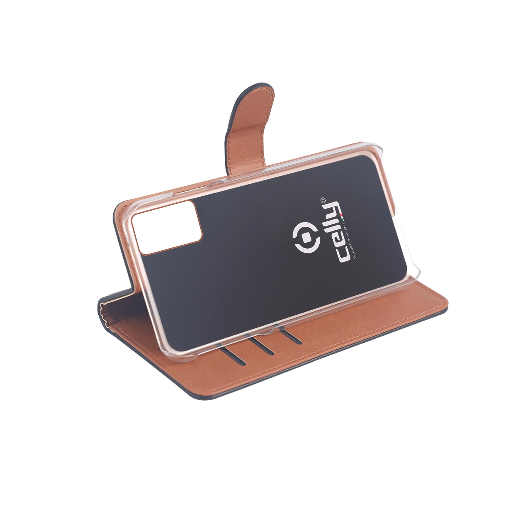 Custodia Celly Wally per Samsung Galaxy A41 in Similpelle Nero - immagine 2