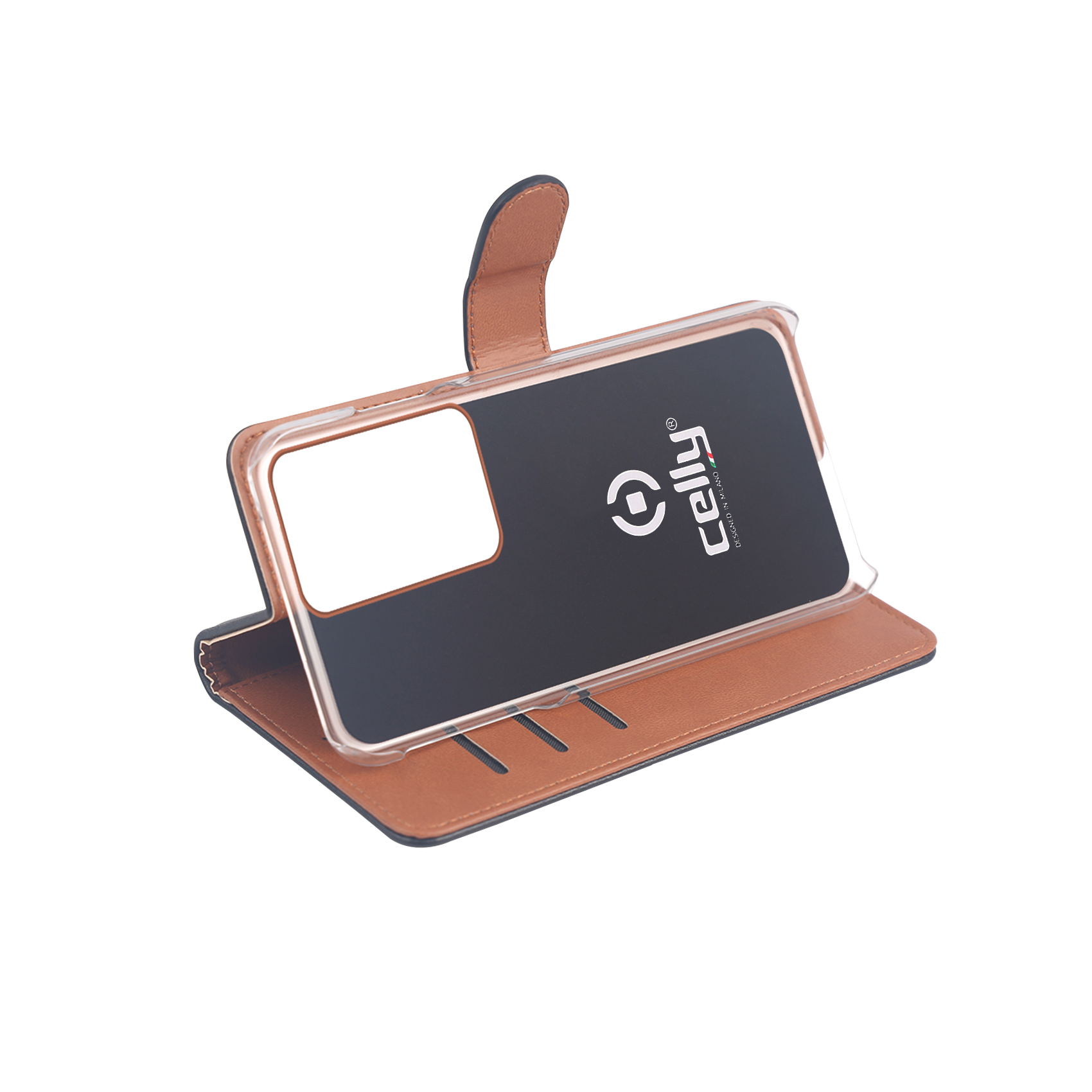 Custodia Smartphone Celly Wally per Samsung Galaxy S20 Ultra in Similpelle Nera - immagine 2