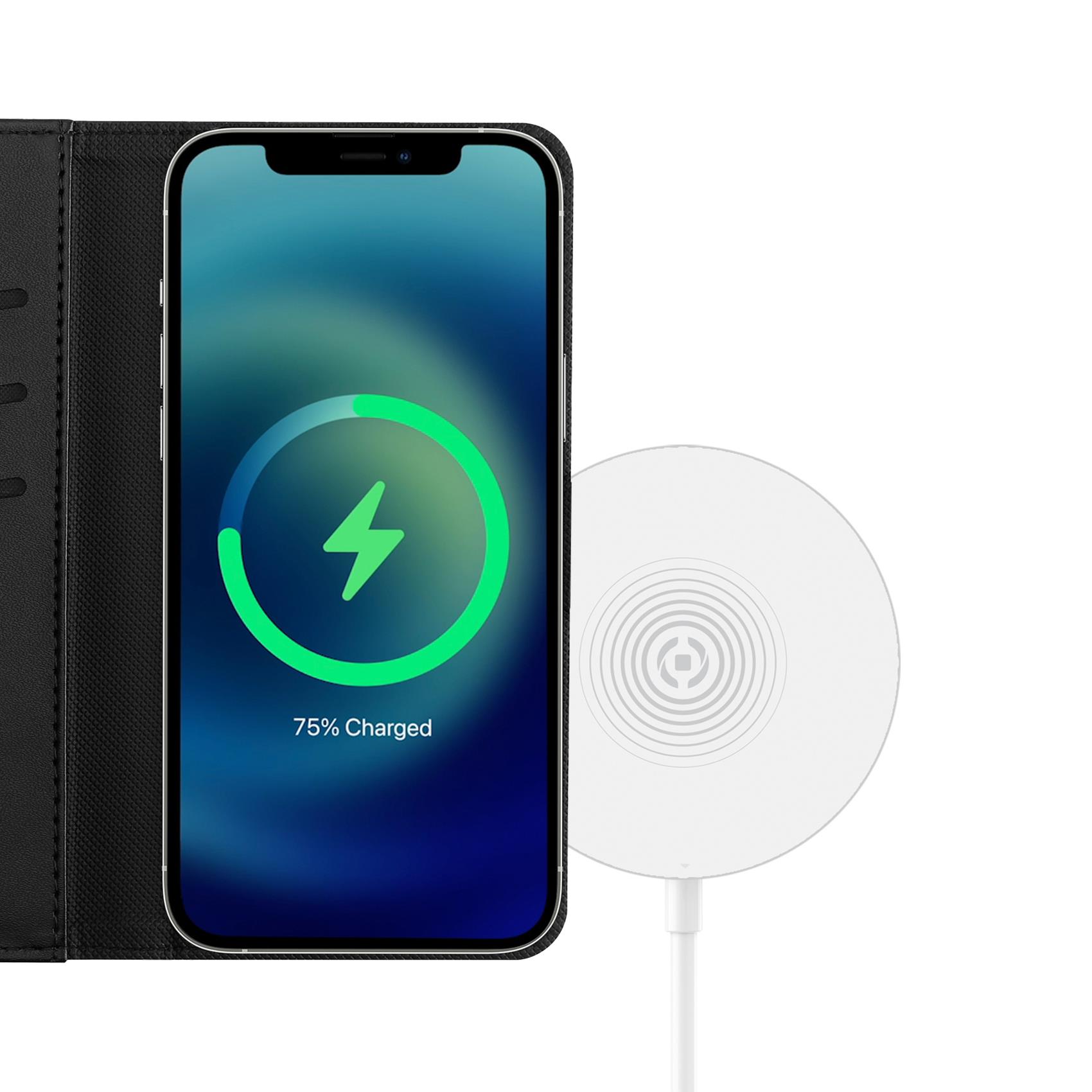 Custodia Smartphone Celly WallyMag per iPhone 14 in Similpelle Nero - immagine 5