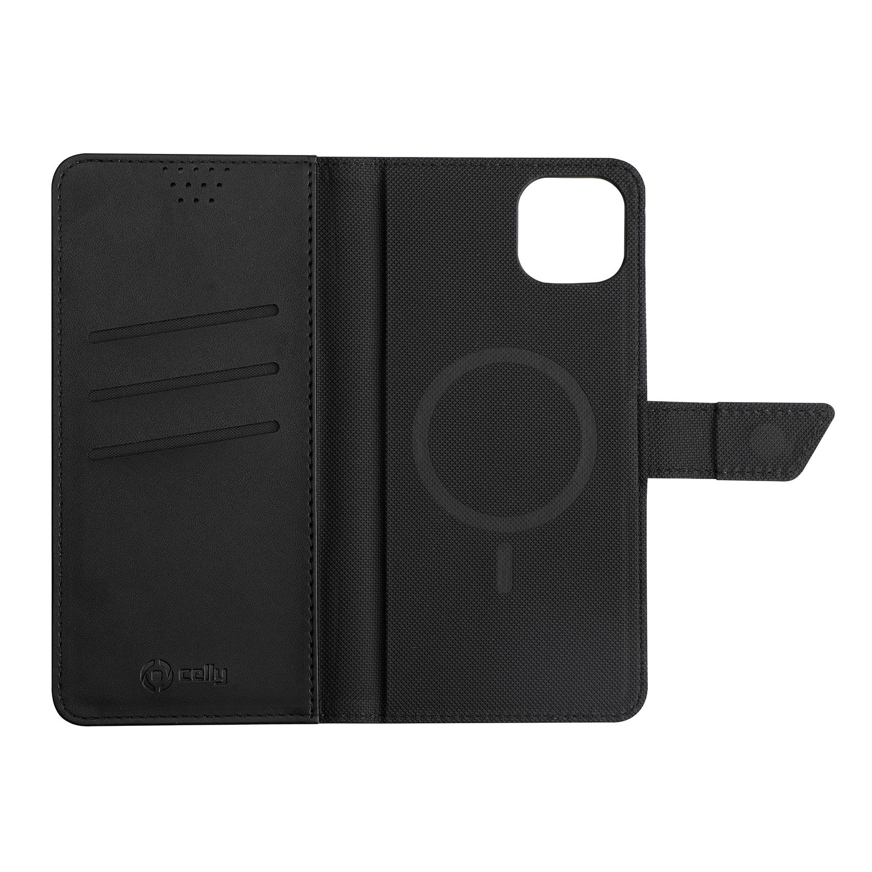 Custodia Celly WallyMag per iPhone 14 Plus in Similpelle Nera - immagine 3