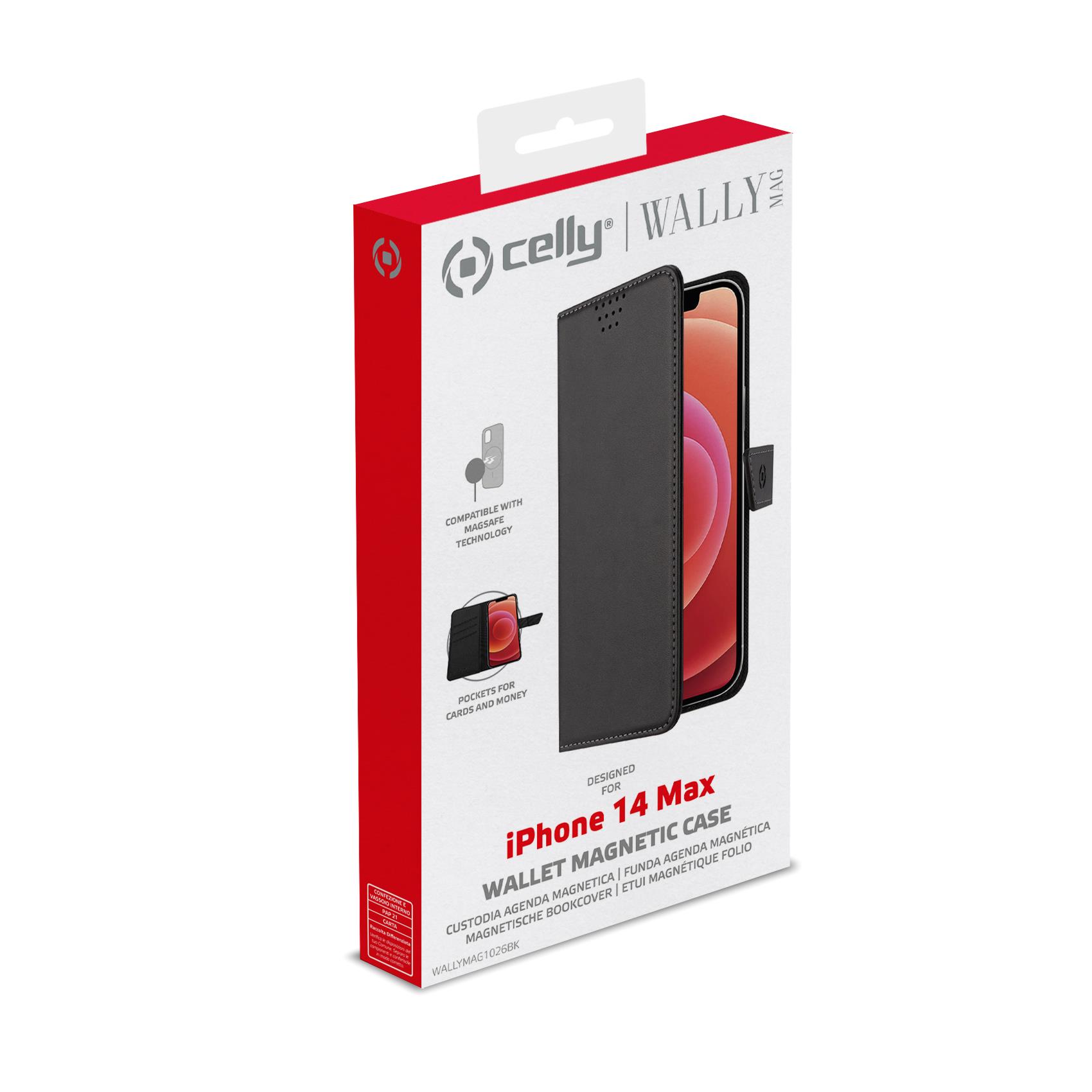 Custodia Celly WallyMag per iPhone 14 Plus in Similpelle Nera - immagine 6