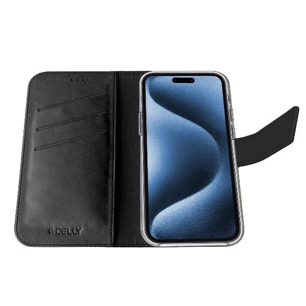 Custodia Celly WallyMag per iPhone 17 Pro in Similpelle Nera - immagine 5