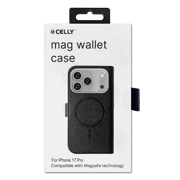 Custodia Celly WallyMag per iPhone 17 Pro Max in Similpelle Nera - immagine 8
