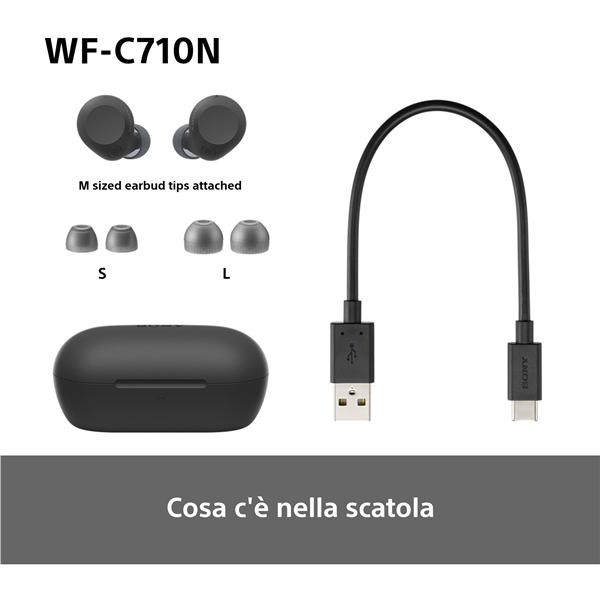 Auricolari Wireless Sony WF-C710N Noise Cancelling Nero - immagine 9