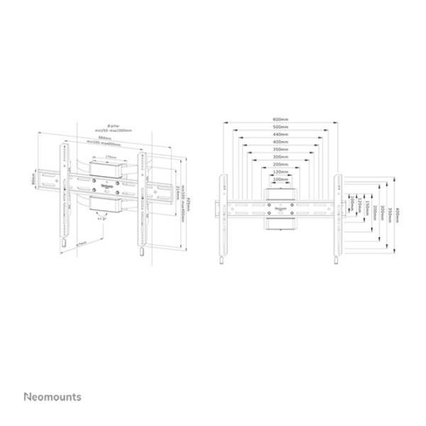 Staffa TV Neomounts WL30S-910BL16 per Montaggio a Palo fino a 75" 50kg - immagine 10