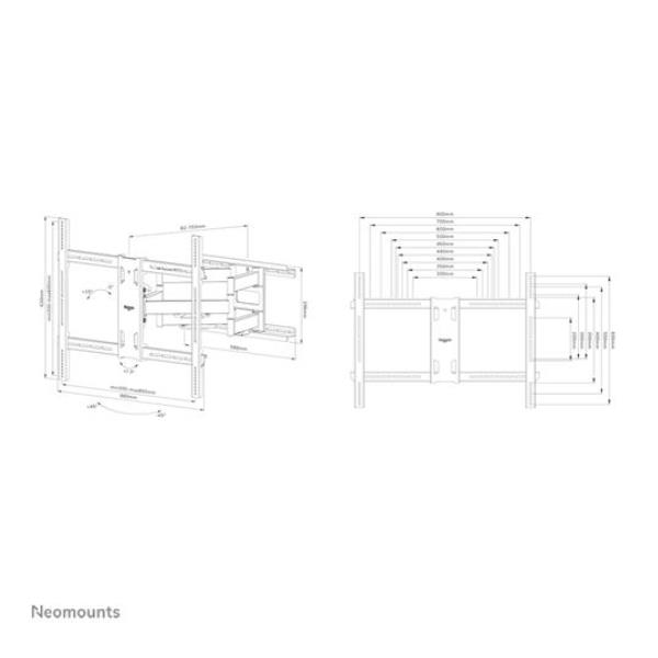 Staffa TV Neomounts WL40S-950BL18 per Schermi fino a 110" e 125kg - immagine 5