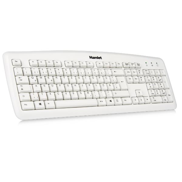 Tastiera Hamlet XKKITA2-D1W-WH USB Layout Tedesco Bianco - immagine 2