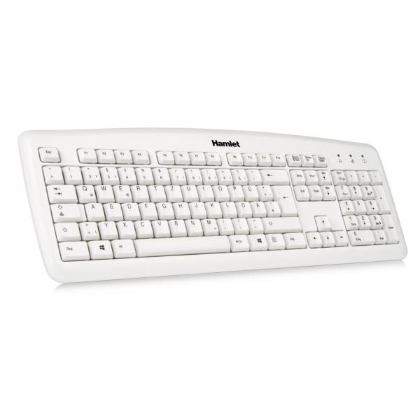 Tastiera Hamlet XKKITA2-D1W-WH USB Layout Tedesco Bianco - immagine 4