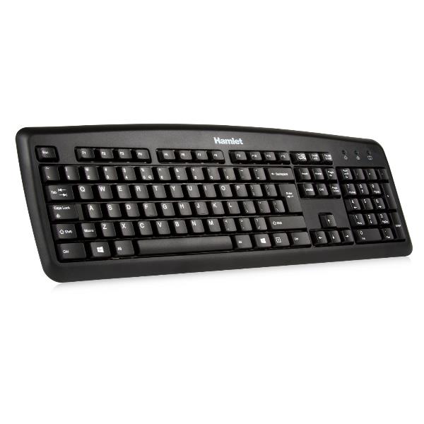 Tastiera Hamlet XKKITA2-U4W-BK USB Layout Inglese Internazionale Nero - immagine 2