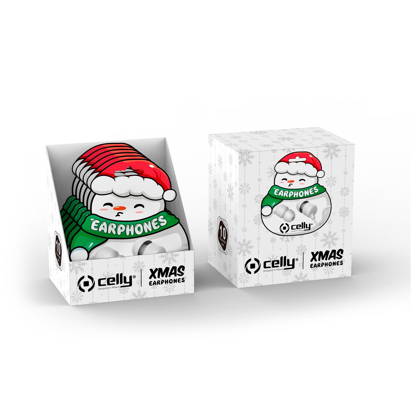 Auricolari Celly XMASEARSNOW Jack 3.5mm con Microfono e Controllo Volume - immagine 2