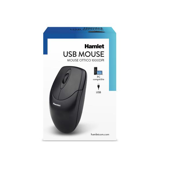 Mouse Ottico Hamlet XMICEU2-CX USB-A/USB-C 1000 DPI - immagine 3