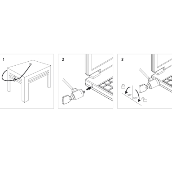 Cavo di Sicurezza Notebook Hamlet XNBLOCK150K 1.5m Chiave Acciaio - immagine 2