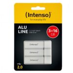 Chiavetta USB Intenso Alu Line 16GB USB 2.0 – Confezione da 3 Pezzi