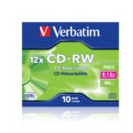 CD-RW Verbatim 10 Pezzi 700MB Jewel Case