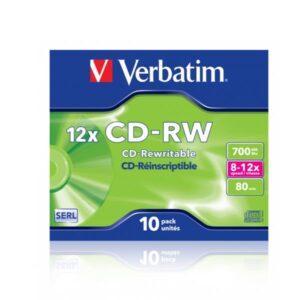 CD-RW Verbatim 10 Pezzi 700MB Jewel Case
