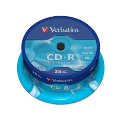 CD-R Verbatim DATALIFE 700MB 25 Pezzi Confezione Campana