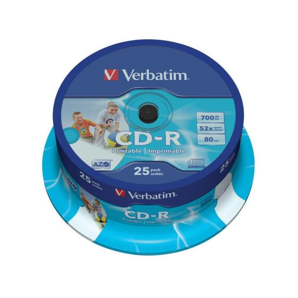 CD-R Verbatim 43439/25 700MB Confezione Campana 25 Pezzi