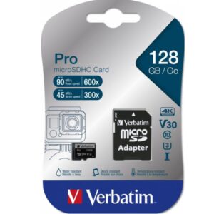 Memory Card Micro SD Verbatim Pro 128GB Classe 10 90MB/s